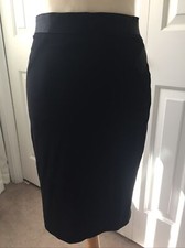 BEBE Skirt Pencil Midi Womens Sz 4 Black Satin Trim