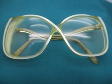 VINTAGE LARGE FRAME GIVENCHY XIV FRANCE CROSS OVER LUCITE EYEGLASSES