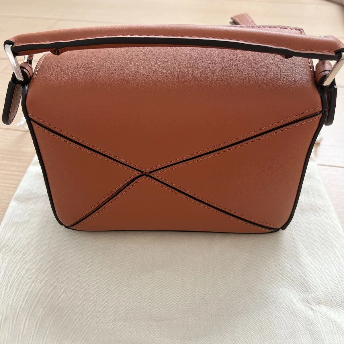 LOEWE Mini Puzzle Tan Classic calf leather 2 way bag Japan | eBay