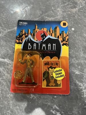 ERTL 1993 Batman The Animated Series DieCast Metal Joker DC 2'' Figure