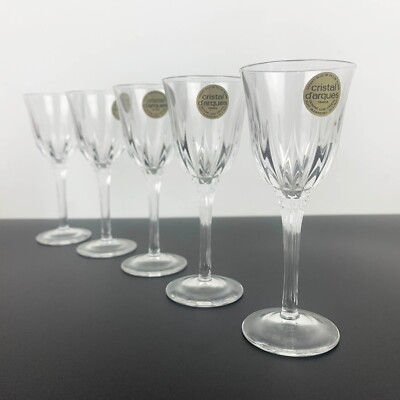 Cristal D'Arques Castel liqueur glass set of 5 Traditional French cordial glass