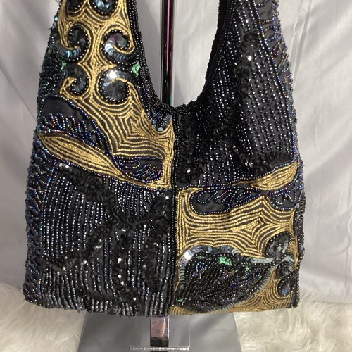Gorgeous Intricately Beaded & Embroidered Boho Banjara Shoulder Bag With Sequins - Picture 2 of 11