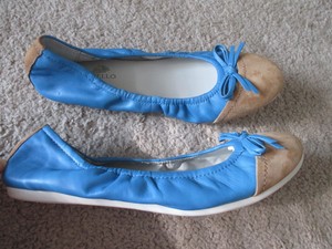 bright blue ballet flats
