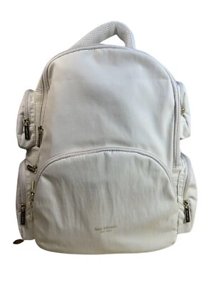 NEW Isaac Mizrahi New York CREAM Color Multi Pocket Backpack