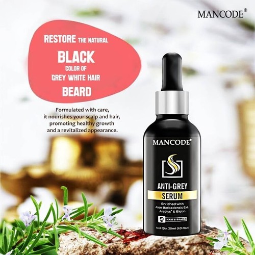 Mancode Anti-Grey Serum Hair & Beard - 30 ml Free Shipping - Picture 5 of 7