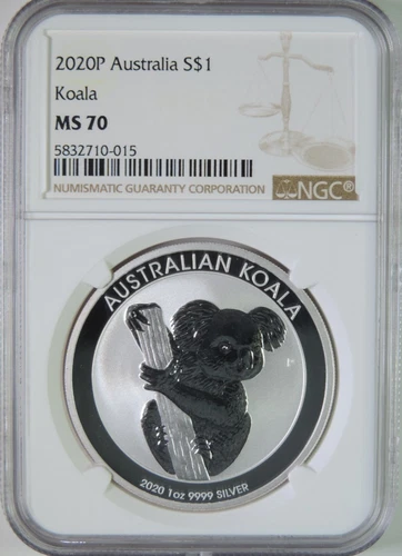 2020 P Australia Koala 1oz .999 Silver $1 Coin NGC MS70