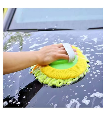 2-in-1 Microfiber Car Cleaning Brush Adjustable Handle Scratch-Free Wash Tool