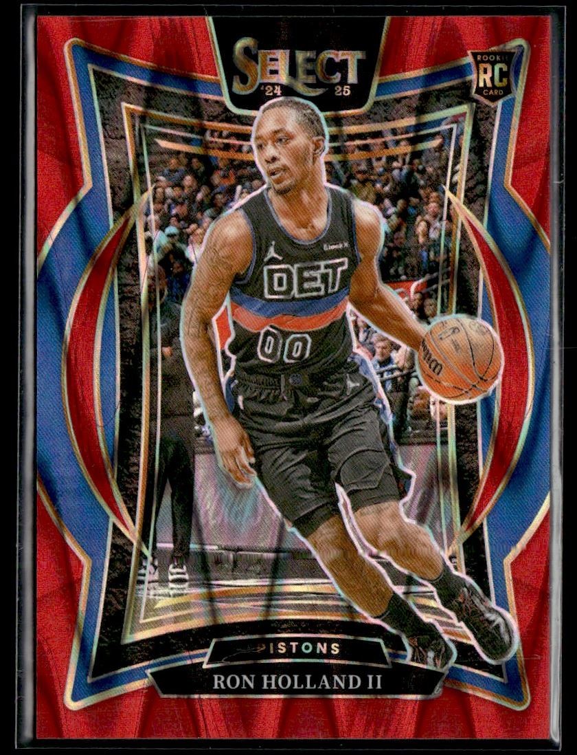 2024-25 Panini Select Red Tectonic Prizm Ron Holland II 17/65 Pistons #74