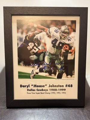 Daryl  Moose  Johnston 8x10 Autographed  Framed Picture Dallas Cowboys
