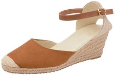 Womens Memory Foam Wedge Sandals Ladies High Heel Hessian Wedges Summer Shoes 