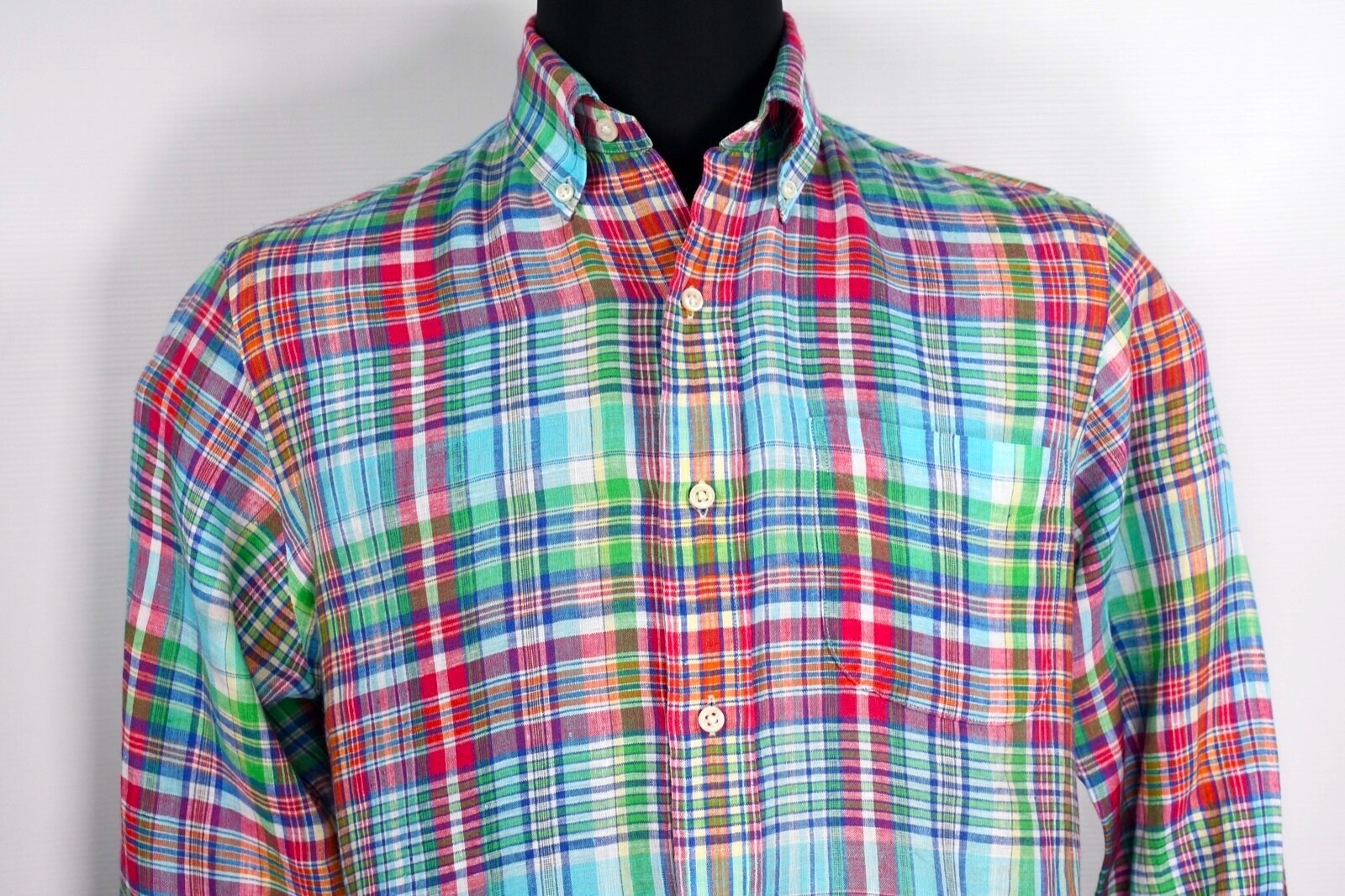Polo Ralph Lauren Linen Men's Shirt  Multicolored Long Sleeve Button Down size S