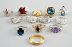 Vintage-Now Costume Fashion Jewelry Rings 13 Piece Mix Tone Wear Resell