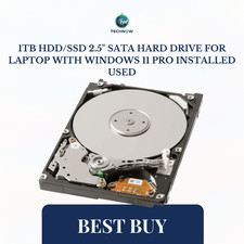 1TB HDD/SSD 2.5" SATA Hard Drive for Laptop with Windows 11 Pro Installed Used