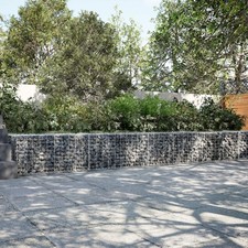 vidaXL Cesto Gabbione con Copertura 400x50x50 cm Ferro Zincato