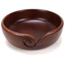 Large 8-inch Wood Yarn Bowl - for Holding Cakes, Skeins, or Balls for Crochet