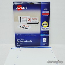 OB-Avery 28371 Business Cards 2" x 3.5" White Matte White 100 Cards