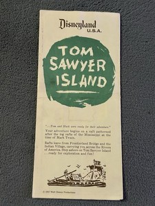 VINTAGE 1957 DISNEYLAND TOM SAWYER ISLAND MAP🔥🔥🔥