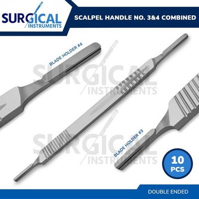 10 (BP Handle) Scalpel Handle No. 3 & 4, Double Ended, Stainless Steel German Gr