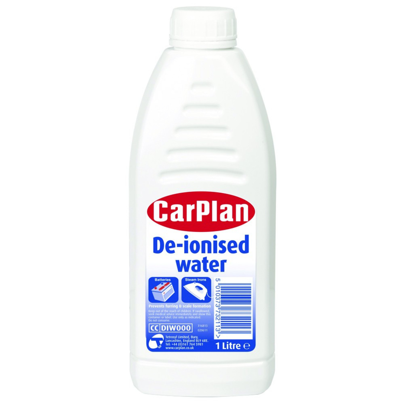 CarPlan De-ionised Water Batteries Radiators Appliances Steam Iron 1 Litre