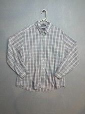 Mens Eddie Bauer Wrinkle Free Classic Fit Long Sleeve Plaid Button Up Shirt XL