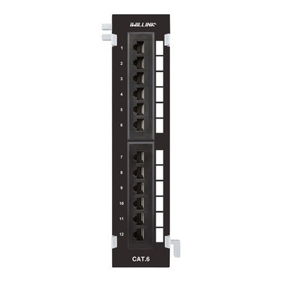12-Port Mini Vertical Cat6 Patch Panel, 10Gbps Network Panel with Wall Mount ...