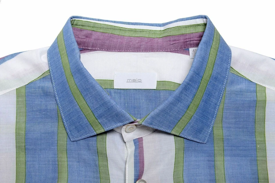 Camisa de vestir manga larga a rayas Malo para hombre US 16 IT 41 Foto 4 de 4