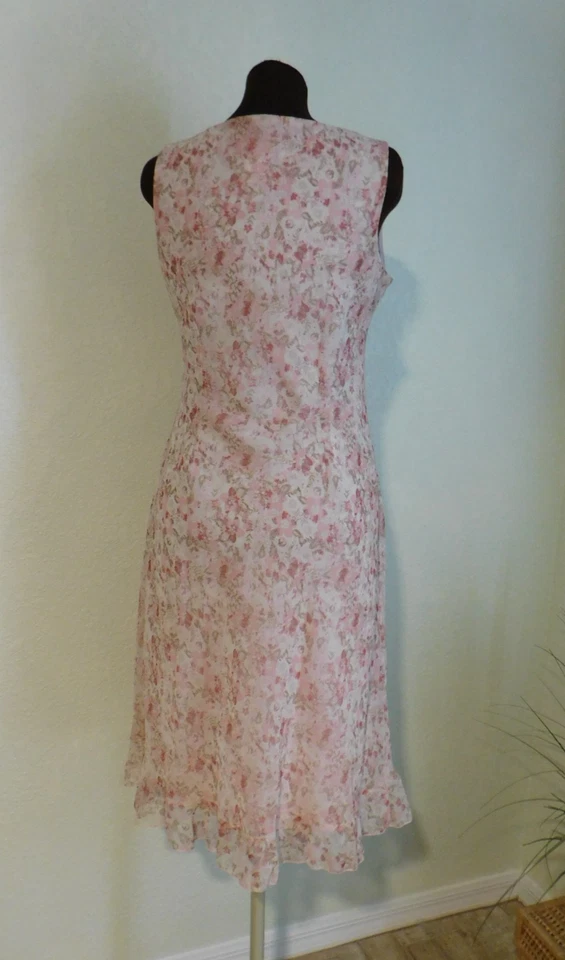 Платье Barn Y2K цветочный шифона 2 изделия макси платье размер 12 14 с подкладкой богемное фестиваль - Изображение 3 из 4