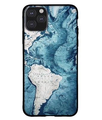 World Map Phone Case Blue Ocean Geography Travel Slim Protective Phone Cover