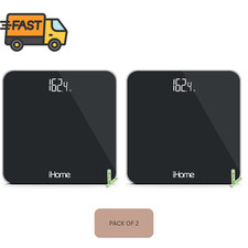 2PCS Digital Bathroom Scale 397 lbs Black FSA HSA Eligible Accurate