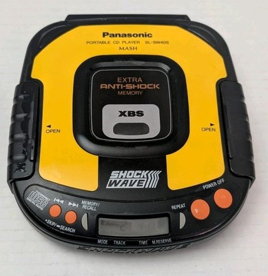 Panasonic SL-SW405 Shockwave Sport CD Player Yellow XBS Vtg Tested