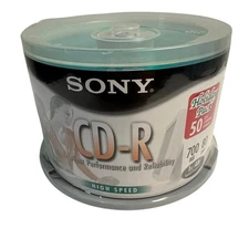 Sony CD-R High Speed Recordable Disc 700 MB 1X-48X 80 Min Holiday 50 PK SEALED