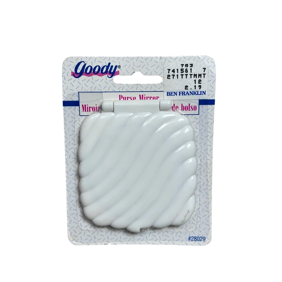 Cartera Goody Vintage Espejo Blanco Compacto Doble Cara Nuevo Antiguo Stock Años 90 Foto 2 de 4