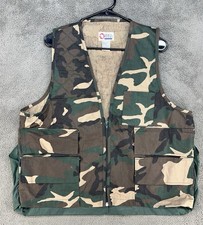 Vintage Sports A Field Duck Bird Hunting Vest Size L Woodland Camo
