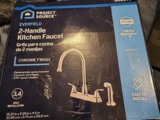Project Source  Everfield Stainless Steel 2-handle High-arc Kitchen Faucet NEW