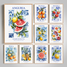 Italian Fruit Wall Art Kitchen Summer Euro Poster Print Picture Gift