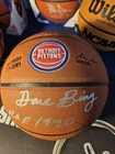 Dave Bing Signed Pistons Logo Wilson NBA Basketball - HoF Ensign - w  COA