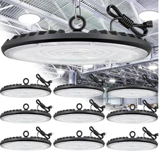 10 Pack 150w UFO LED High Bay Light with Plug Industrial Commercial Factory Led