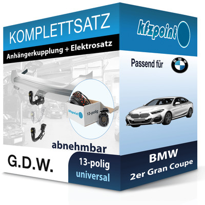 Für BMW 2er Gran Coupe 19- G.D.W. Anhängerkupplung abnehmbar + 13polig E-Satz FP