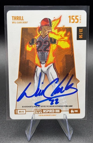 Bo Jackson Battle Arena THRILL "Will Clark" Blizzard Fire On-Card Auto 33/50