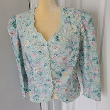 Vintage Nah Nah Collection Jonathan Tait Floral Tapestry Blazer Jacket Petite L