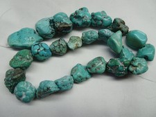 12 1/2" Strand Turquoise Nugget Stone Beads 12-25mm Long A213 DNG