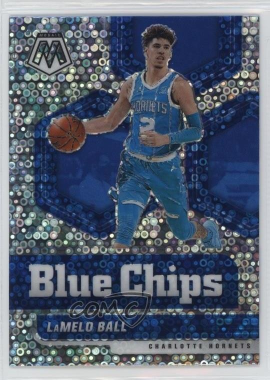 2020-21 Panini Mosaic Blue Chips Fast Break Prizm Lamelo Ball #9 Rookie RC g7s