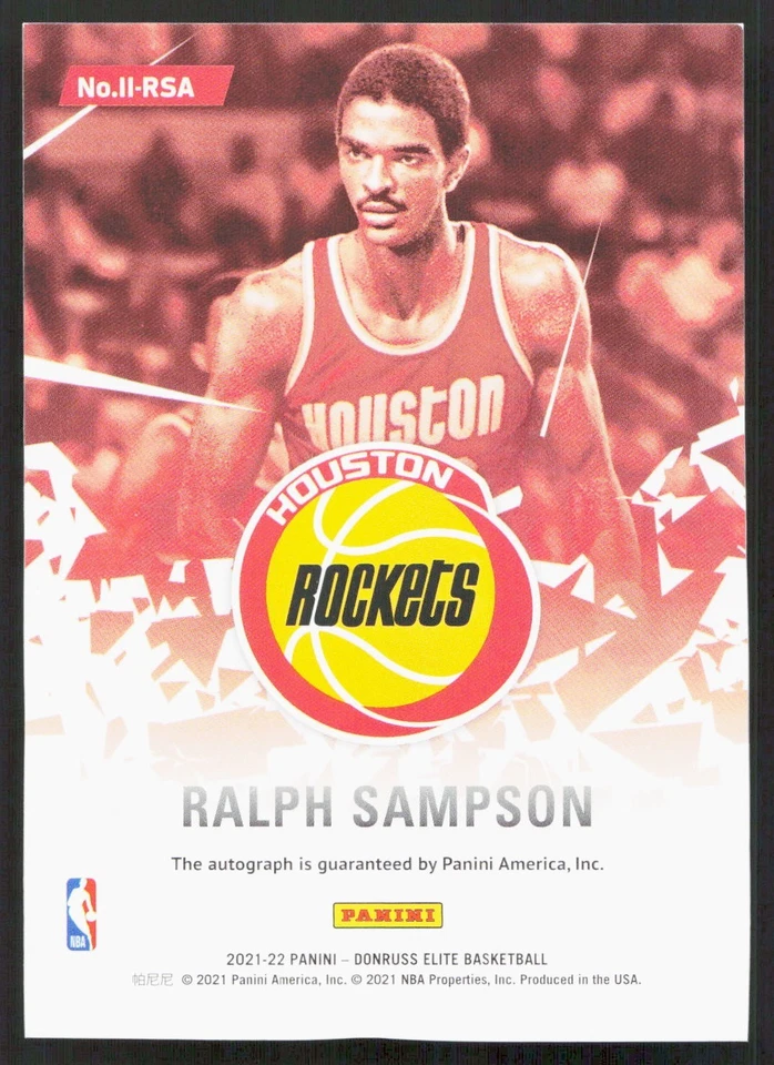 2021-22 Donruss Elite Impact Impressions Ralph Sampson #II-RSA Auto HOF - Image 2 of 2