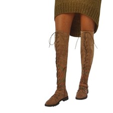 JustFab Phyllida Flat Boots Women 7 Brown Ove...