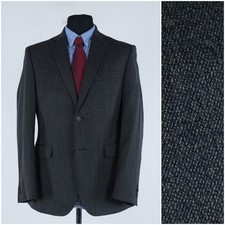 Mens Dark Grey Blazer 40R US Size DRESSMANN Wool Sport Coat Jacket