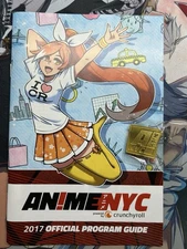 ANIME NYC 2017 Convention First Year Pin and Program Guide Book