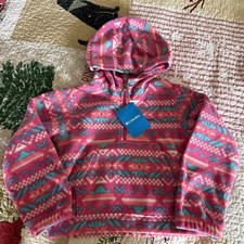 Columbia Girls Jacket Youth XS Benton Springs Fleece 1/2 Zip-Up Pink Blue White