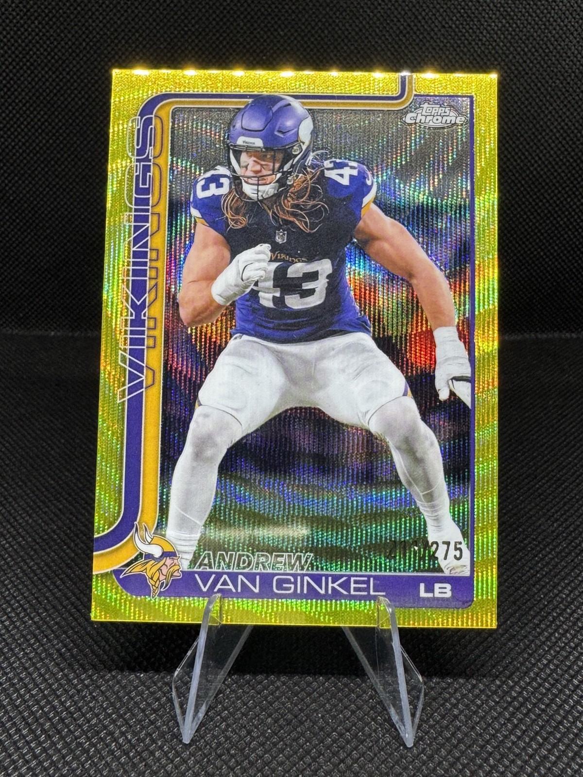 Andrew Van Ginkel Vikings /275 2025 Topps Chrome Gold Wave Football