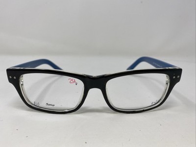 VE SOHO SOHO 1010 Black/Blue 50-17-135 Crystal Full Rim Eyeglasses Frame BX19