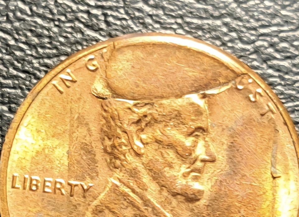 1985-P, Large Die Cud Break Error, Part Of Reverse Lettering Missing, XF Coin - Image 4 of 4